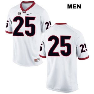 Men's Georgia Bulldogs NCAA #25 Ahkil Crumpton Nike Stitched White Authentic No Name College Football Jersey VQR0654AD